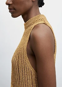 Perkins-neck knitted top