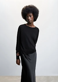 Fine-knit crew-neck sweater