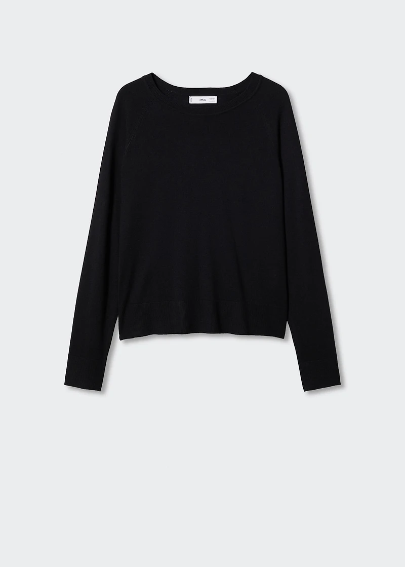 Fine-knit crew-neck sweater