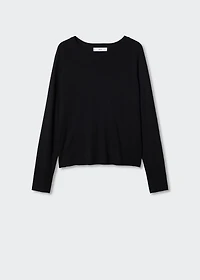 Fine-knit crew-neck sweater