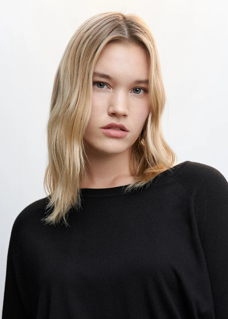 Fine-knit crew-neck sweater