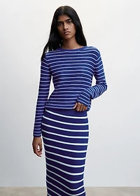 Striped knitted skirt