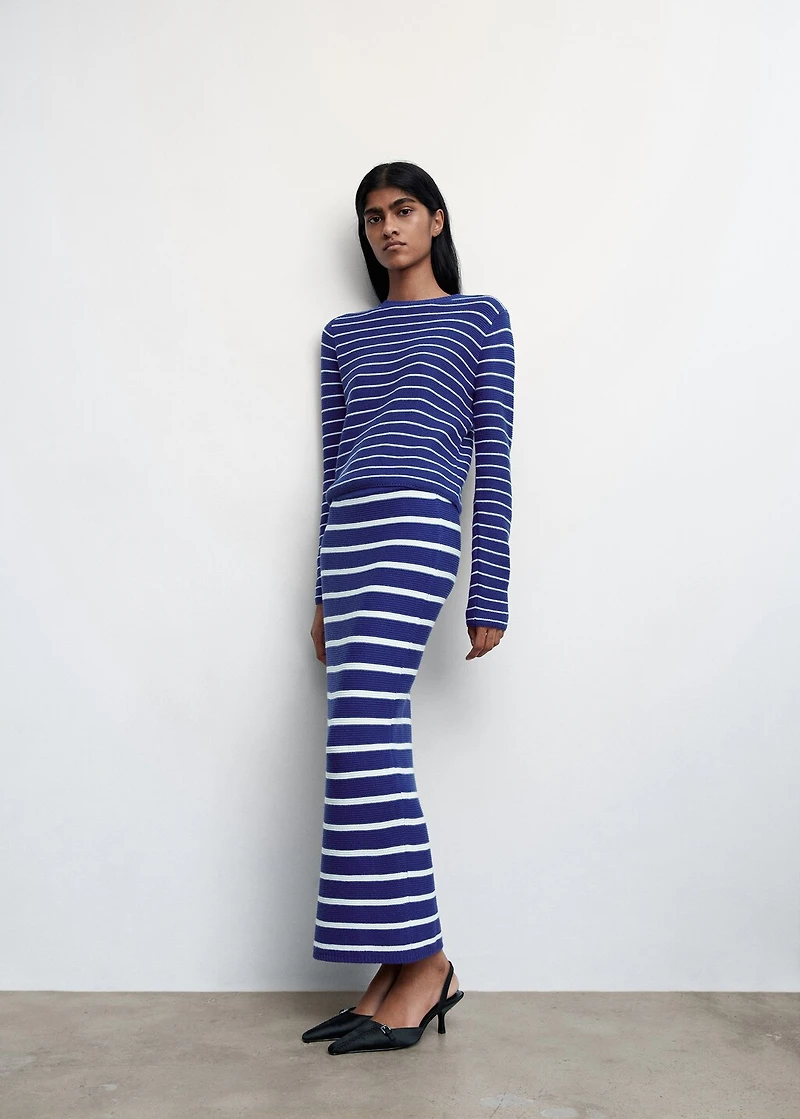 Striped knitted skirt