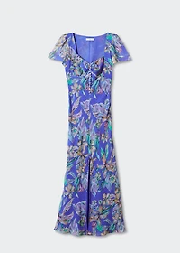 Printed cut-out detail dress