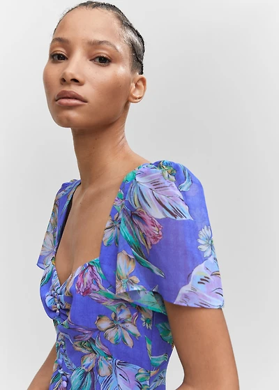 Printed cut-out detail dress
