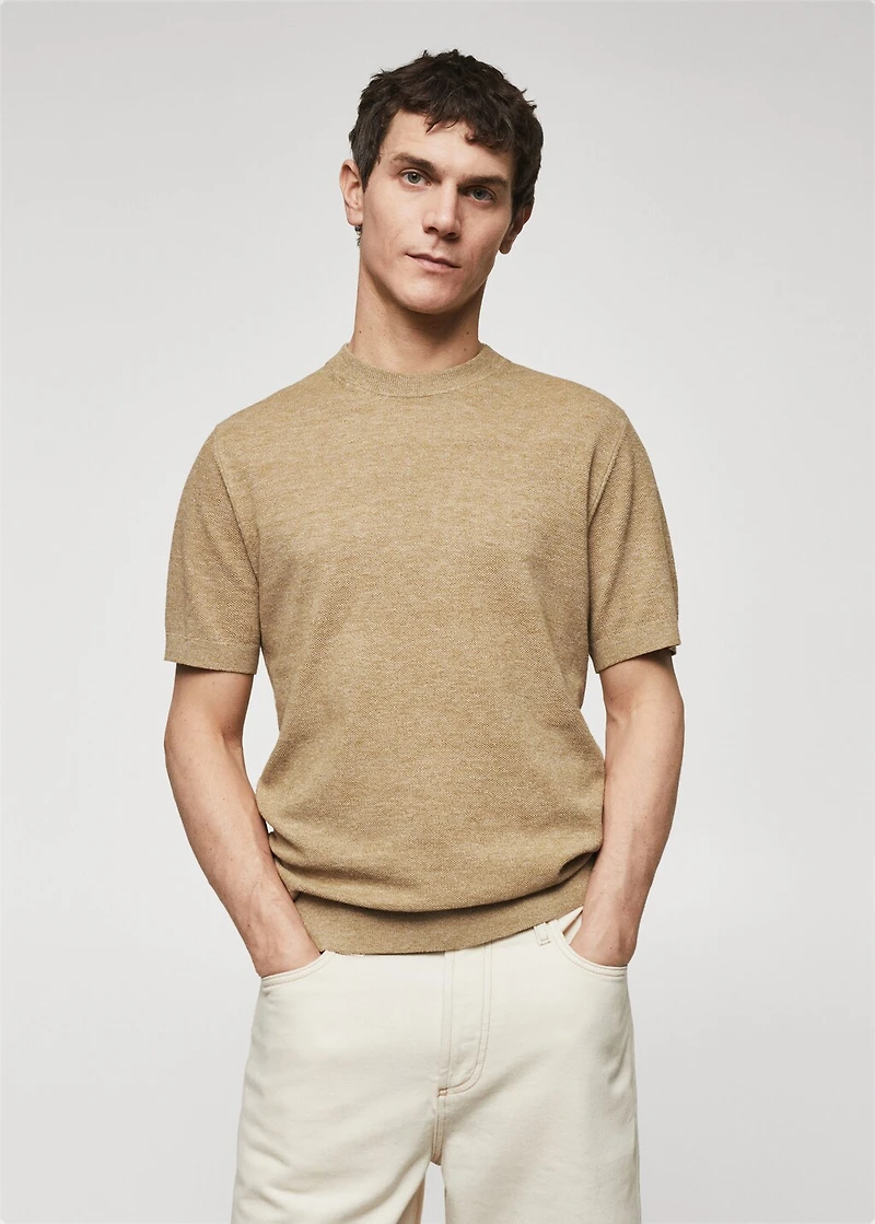 Knit cotton T-shirt