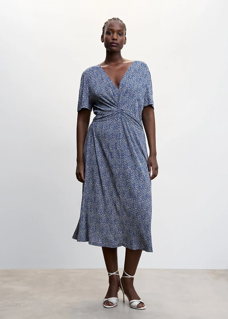 Textured printed dress