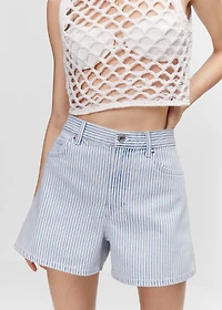 High-rise denim shorts