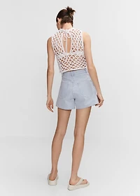 High-rise denim shorts