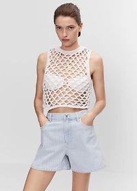 High-rise denim shorts