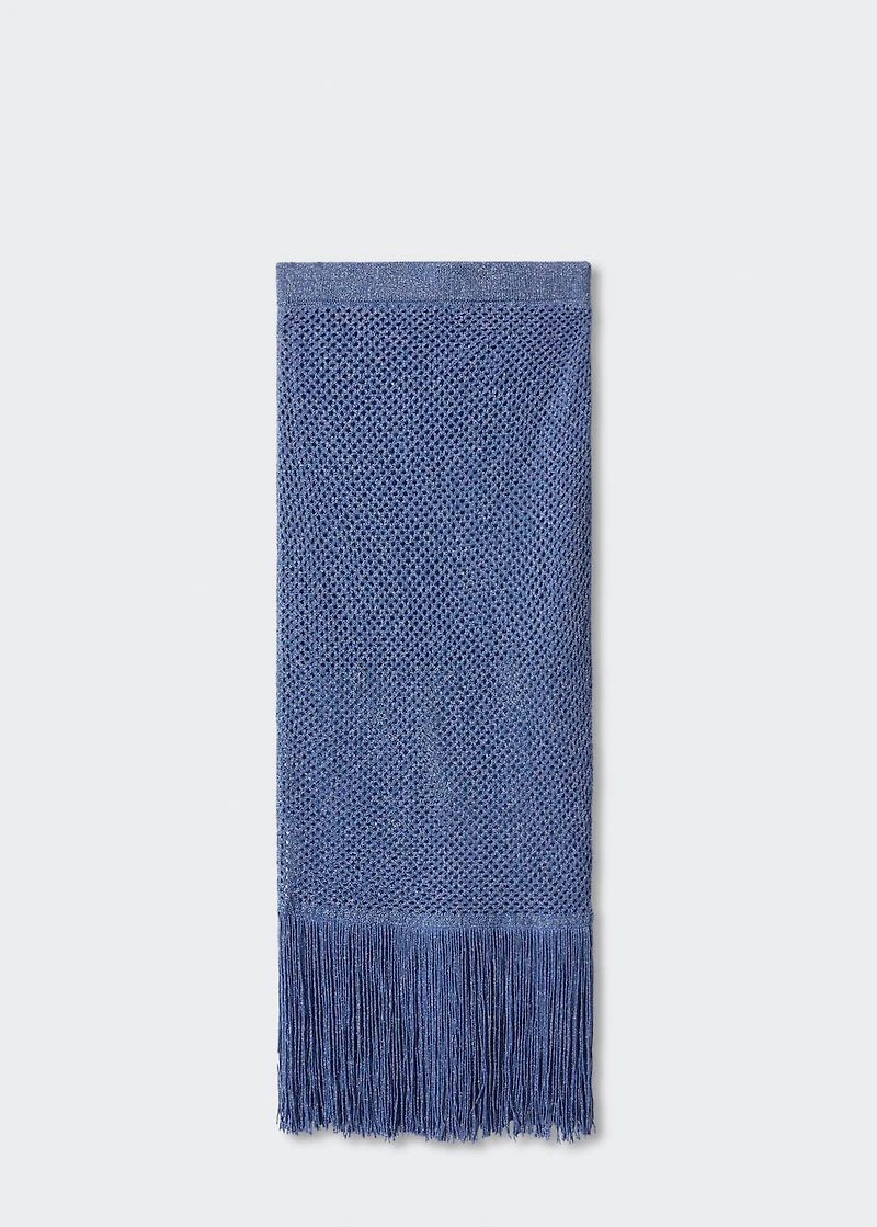 Fringed detail knitted skirt