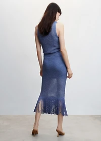 Fringed detail knitted skirt