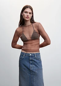 Semi-transparent lurex t-shirt