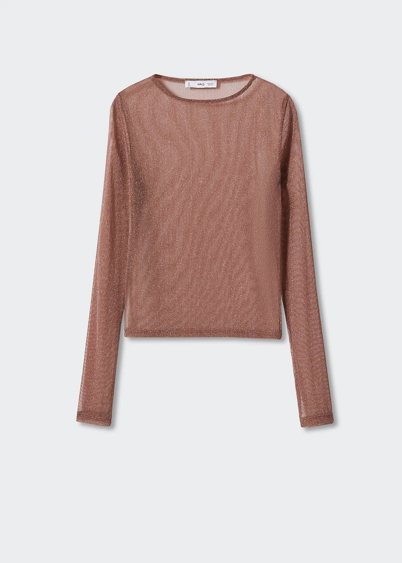 Semi-transparent lurex t-shirt