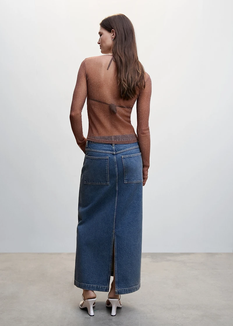 Semi-transparent lurex t-shirt