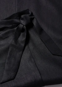 Linen-blend wrap skirt