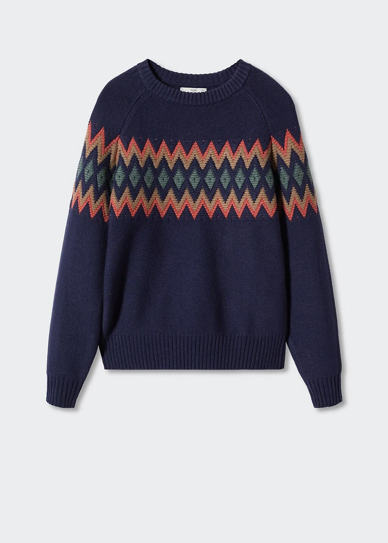 Geometric jacquard sweater