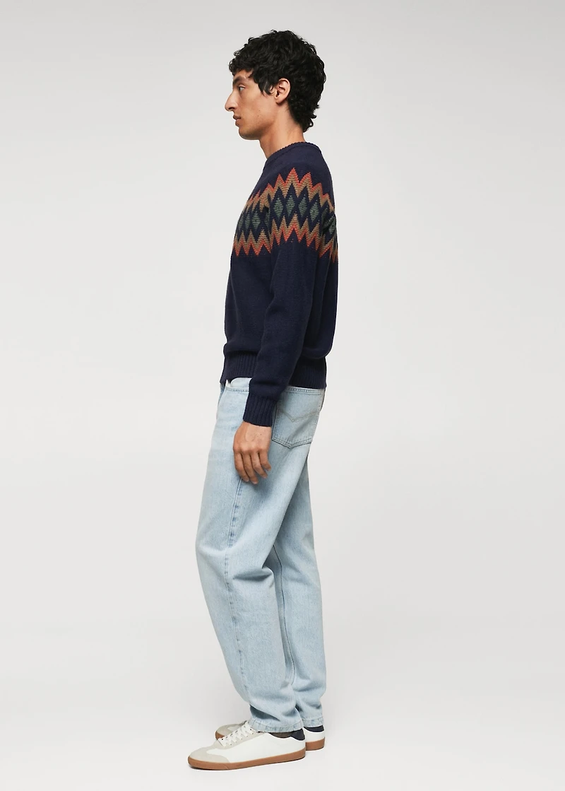 Geometric jacquard sweater