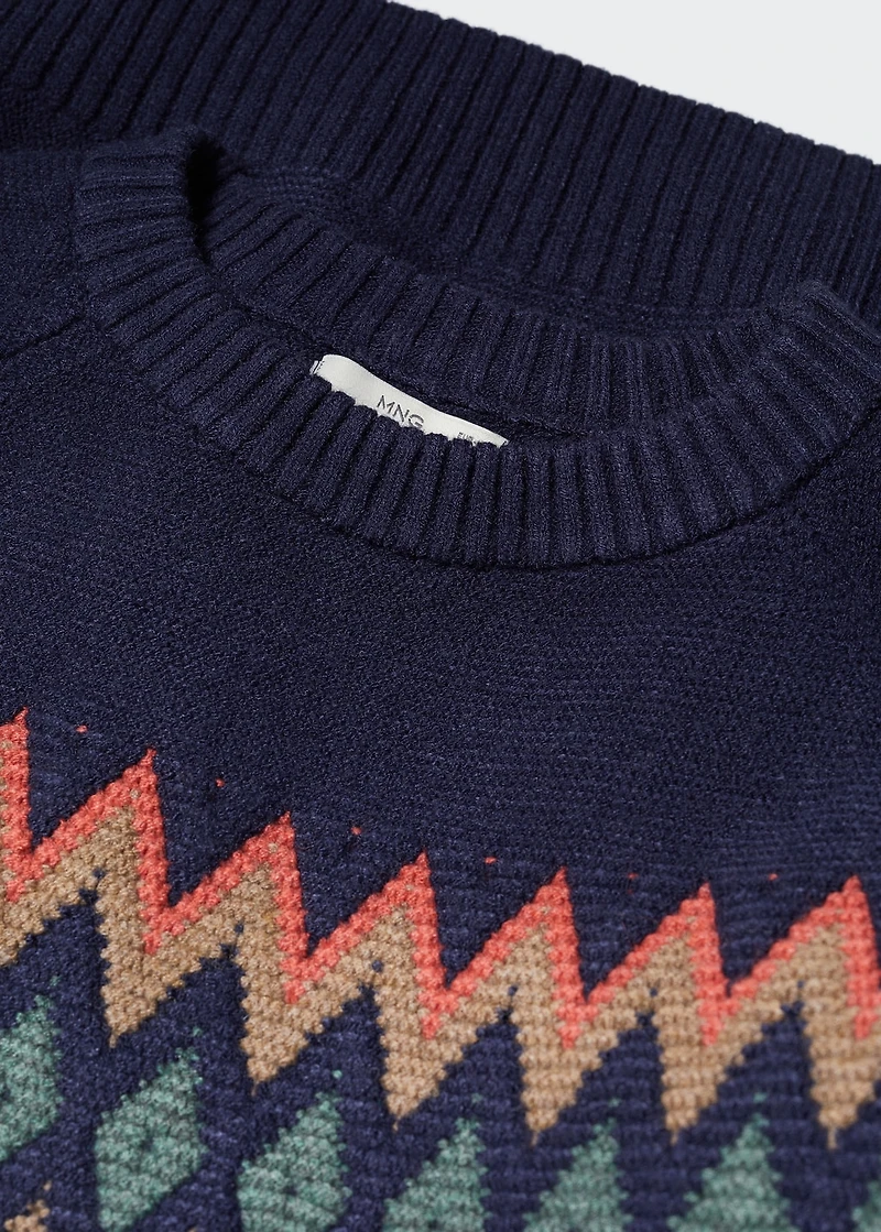 Geometric jacquard sweater
