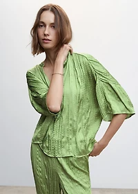 Satin pleated blouse