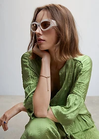 Satin pleated blouse