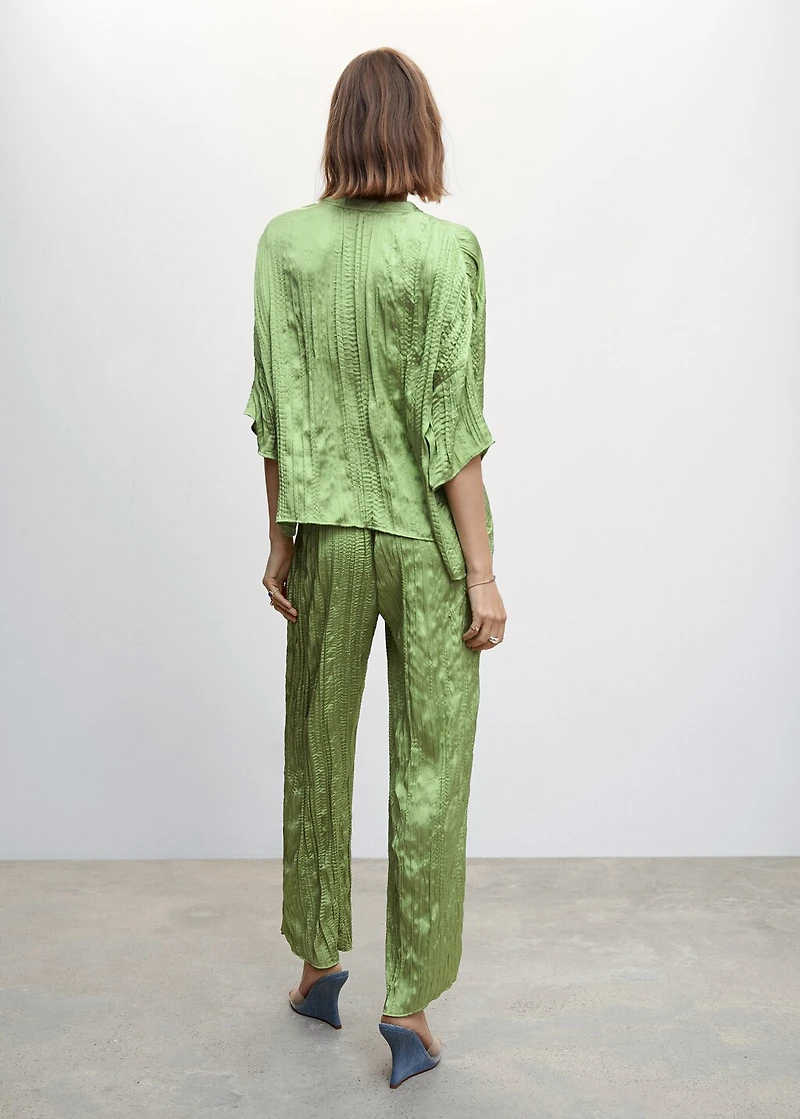 Satin pleated blouse