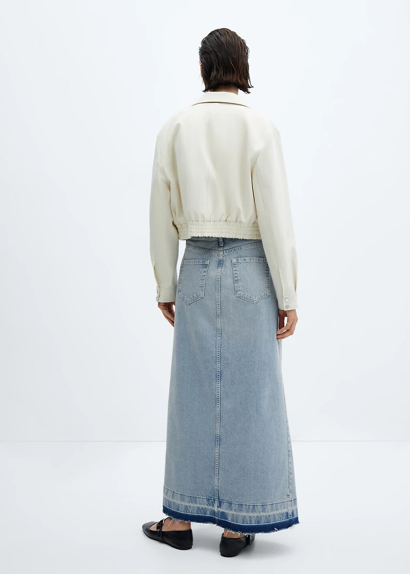 Long denim skirt