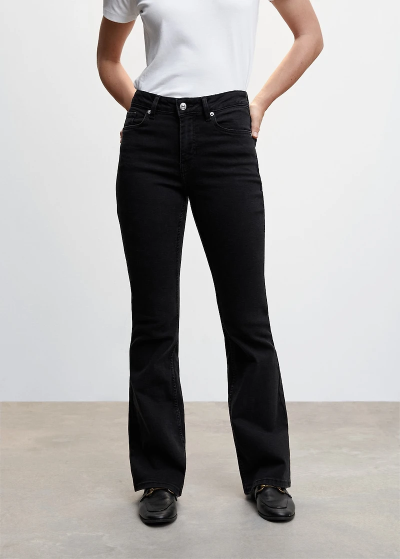Medium-rise flared jeans