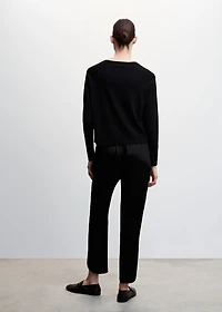 Satin pants with elastic waist