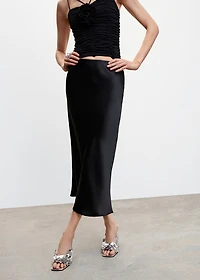 Midi satin skirt