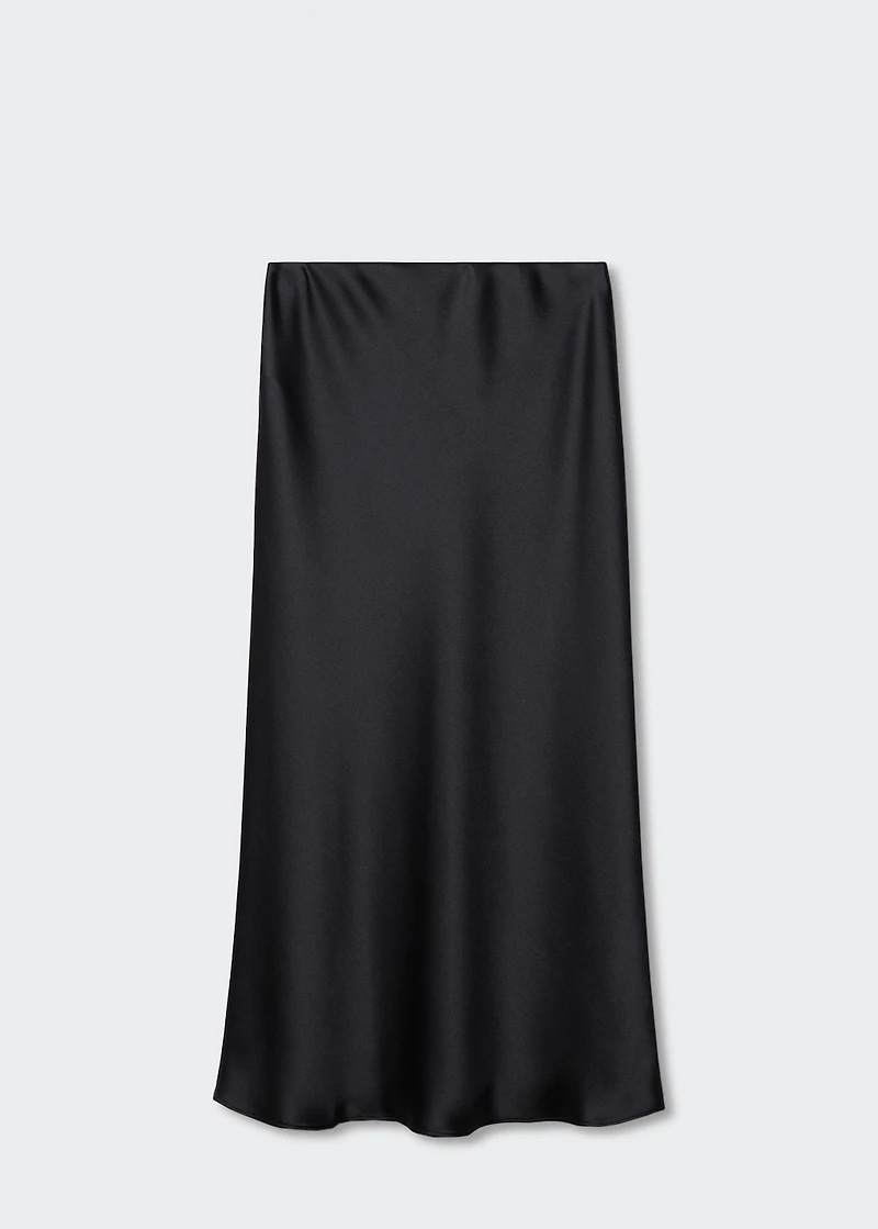 Midi satin skirt