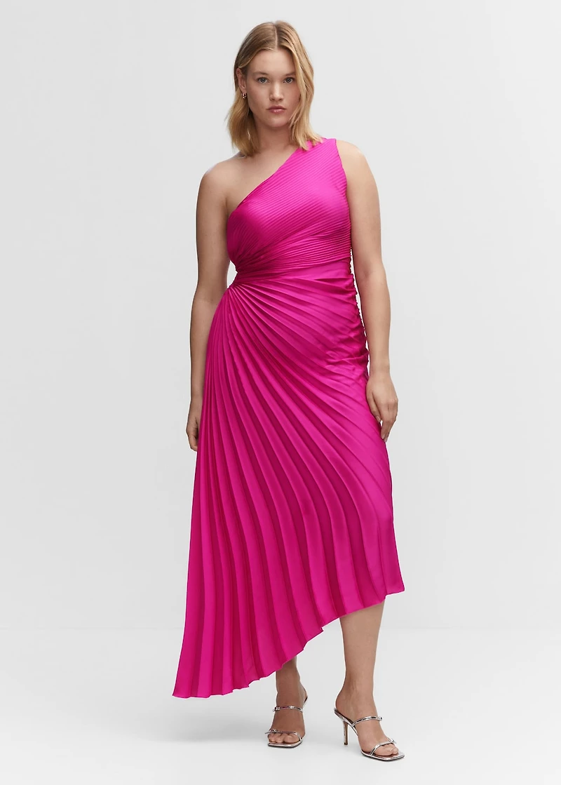Asymmetrical pleated dress