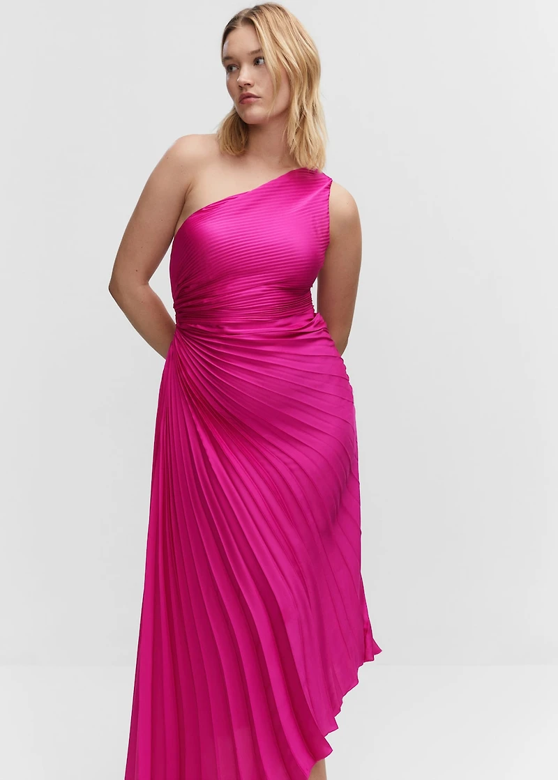 Asymmetrical pleated dress