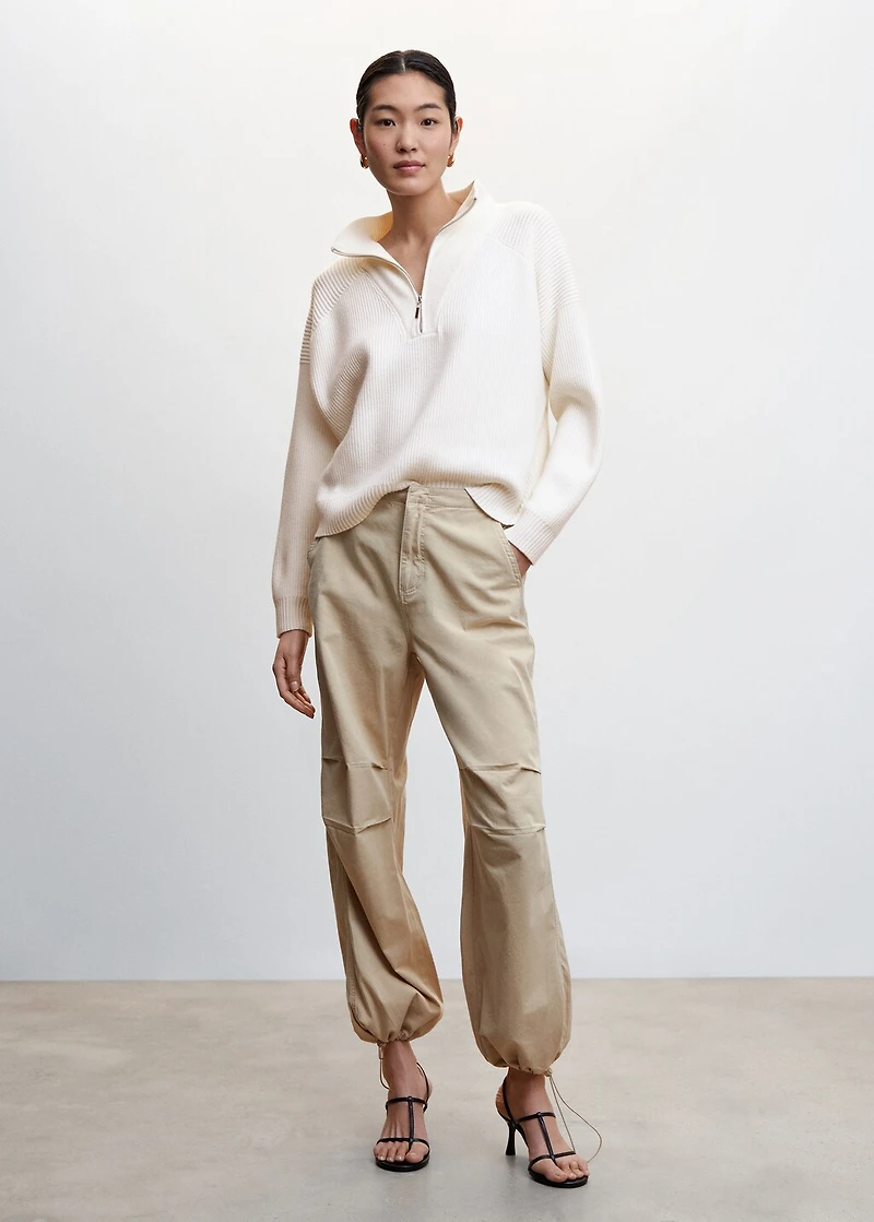 High neck sweater with zip