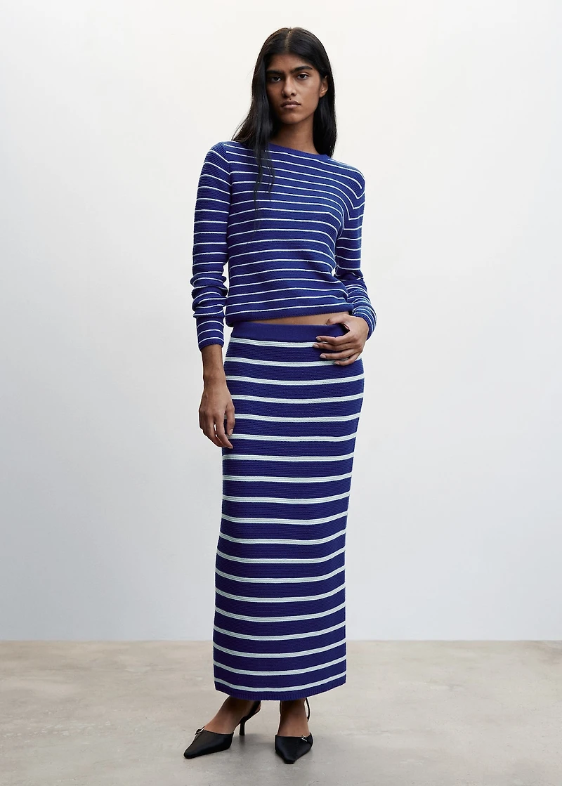 Striped knitted skirt