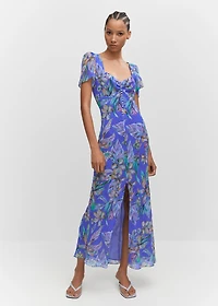 Printed cut-out detail dress