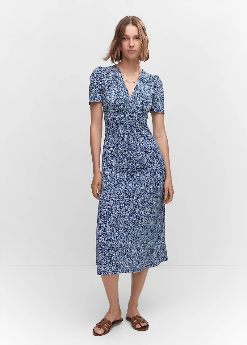 Textured printed dress