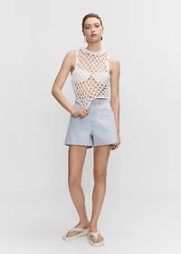 High-rise denim shorts