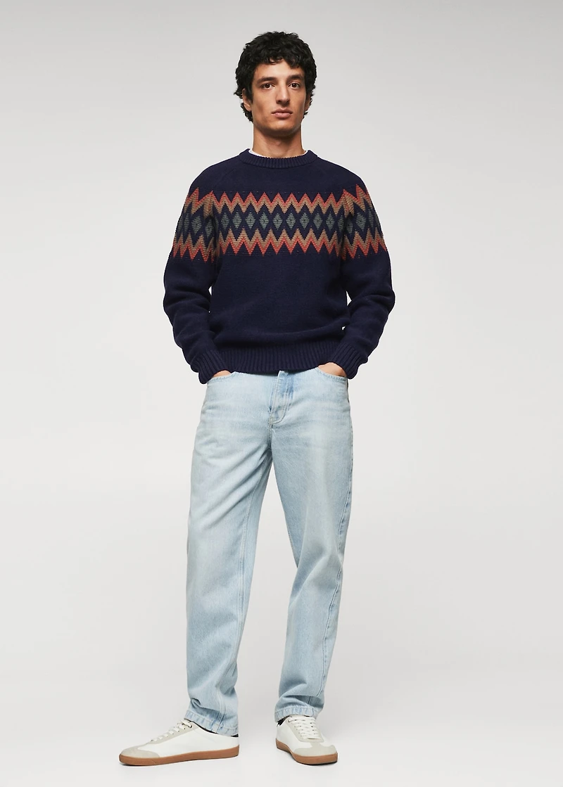 Geometric jacquard sweater