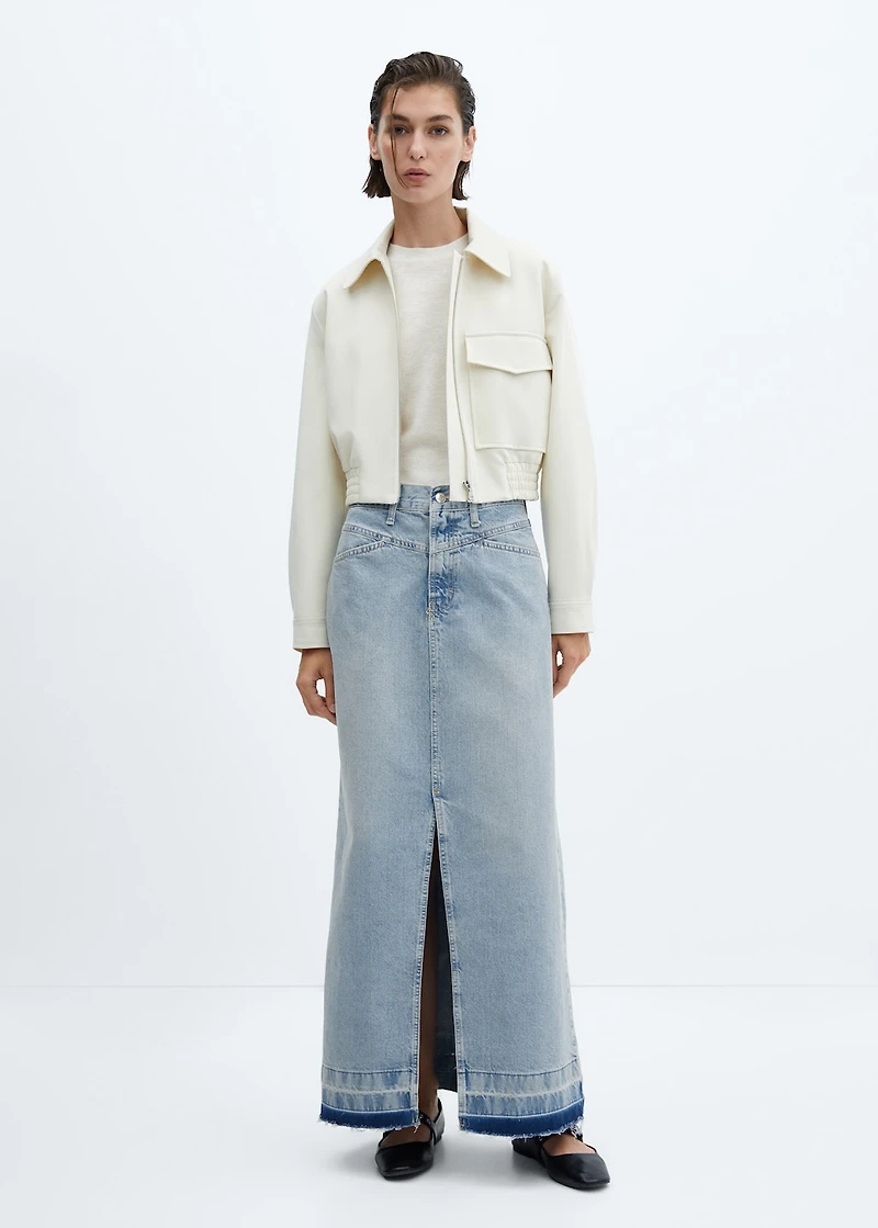 Long denim skirt
