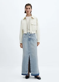 Long denim skirt