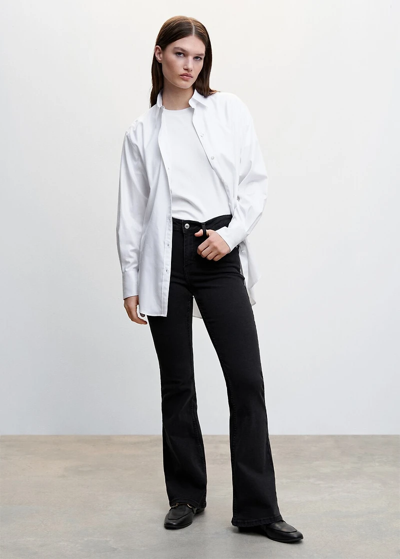 Medium-rise flared jeans