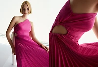 Asymmetrical pleated dress