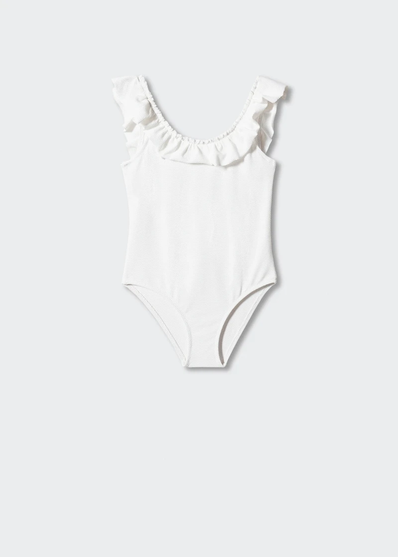 Texture ruffle swimsuit