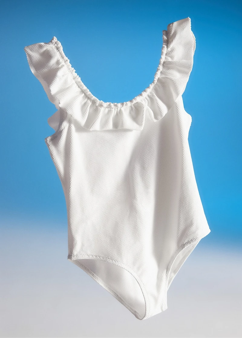Texture ruffle swimsuit