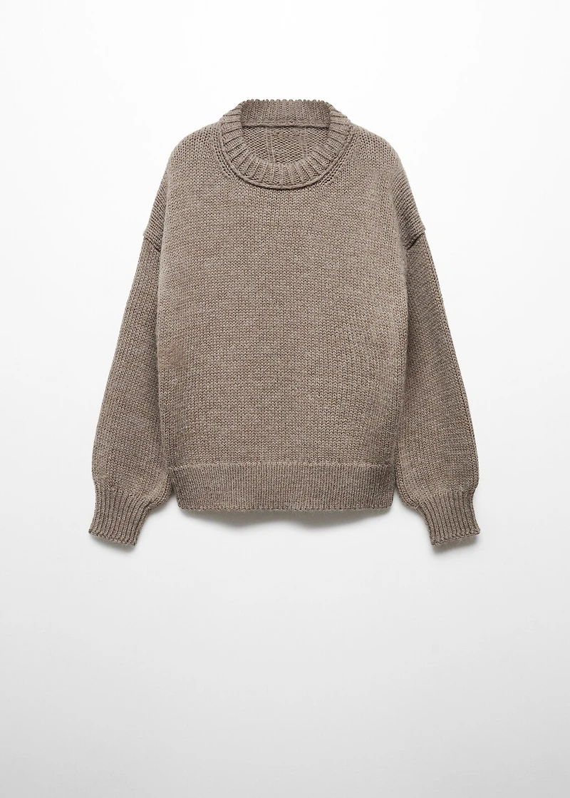 Puffed-sleeved wool sweater