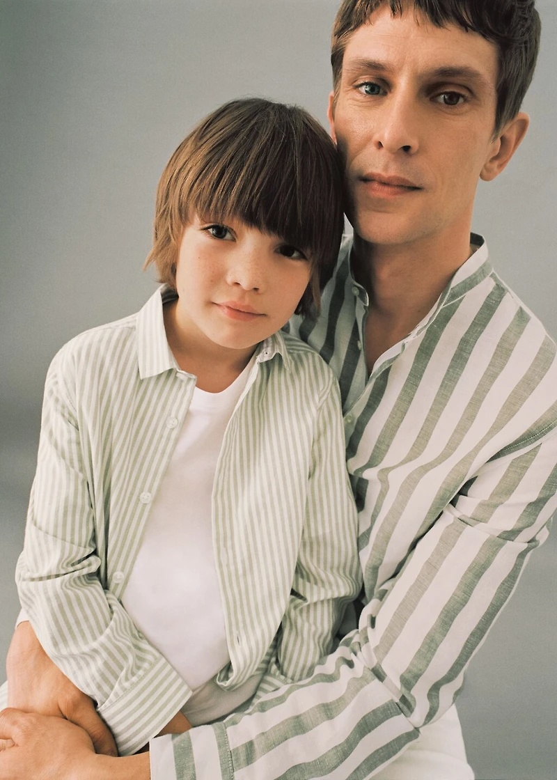 Regular-fit striped linen shirt