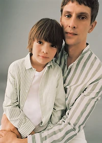 Regular-fit striped linen shirt