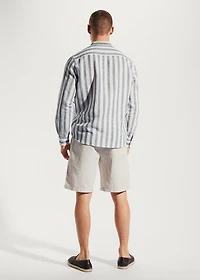 Regular-fit striped linen shirt