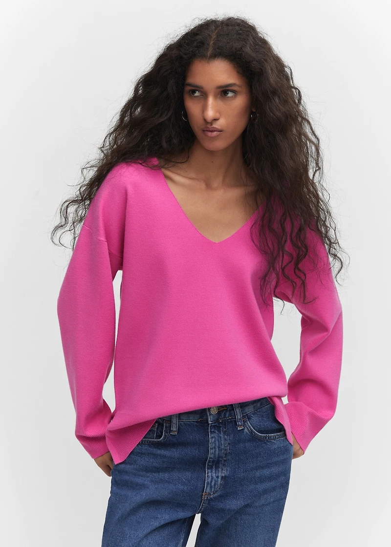 Oversized V-neck sweater